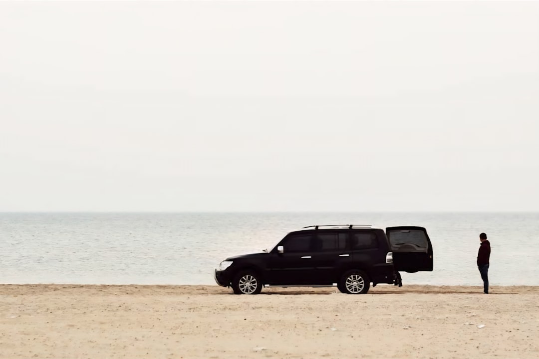 Luxury limousine at Half Moon Bay beach